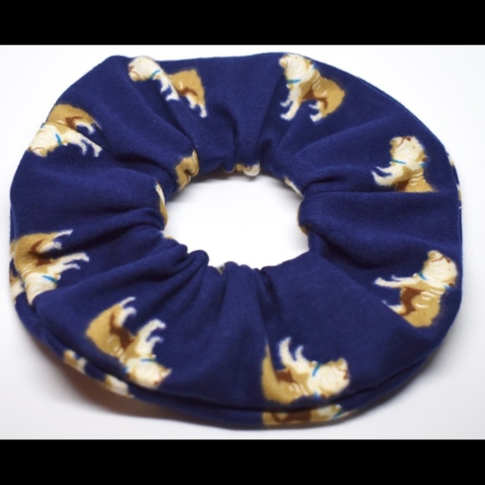 Navy English Bulldog Scrunchie New‎